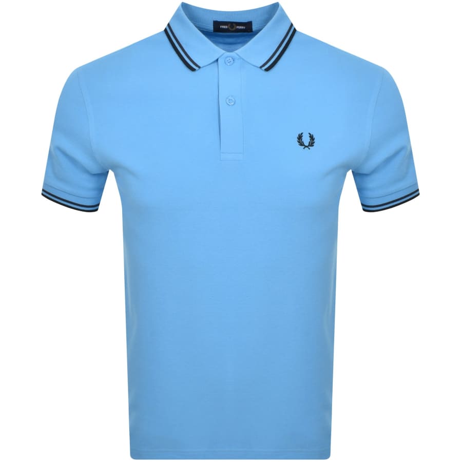 Fred Perry Twin Tipped Polo T Shirt Blue male Medium